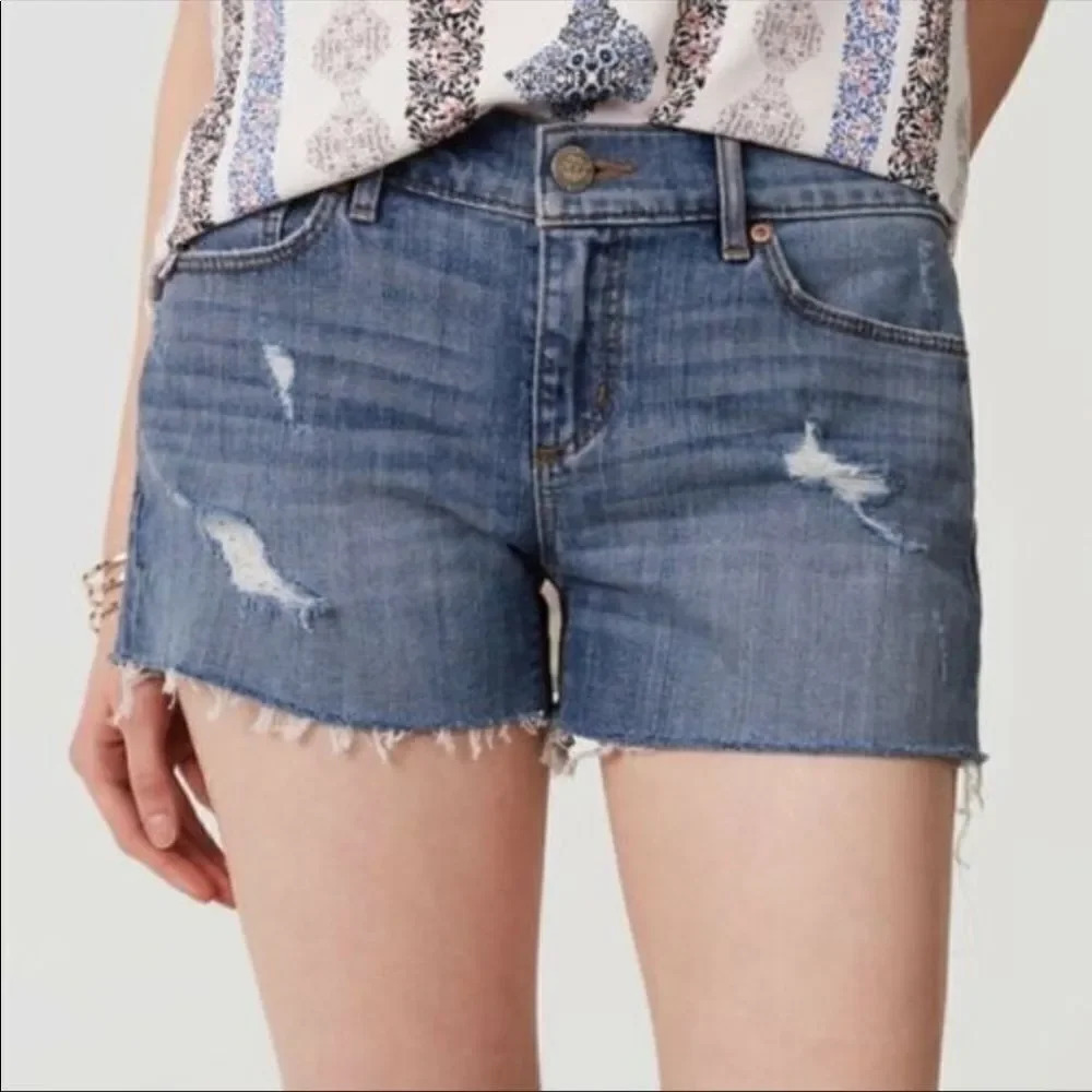 Loft Destroyed Denim Cut Off Shorts